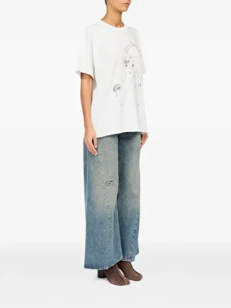 Póló Mm6 Maison Margiela nyomtatás fehér