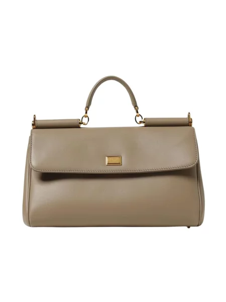 Torebka Dolce And Gabbana skórzana beżowa