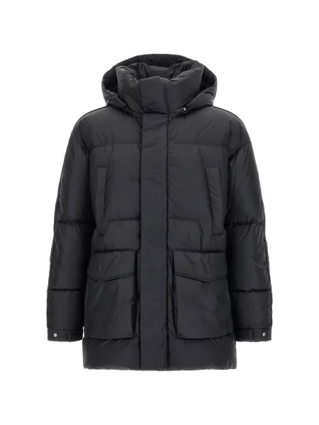 Geacă cu puf Laminar cu glugă negru