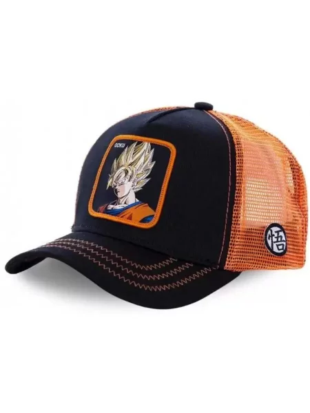 Czapka Trucker Capslab x Dragon Ball Z Goku Saiyen Czarny/Pomarańczowy czarna