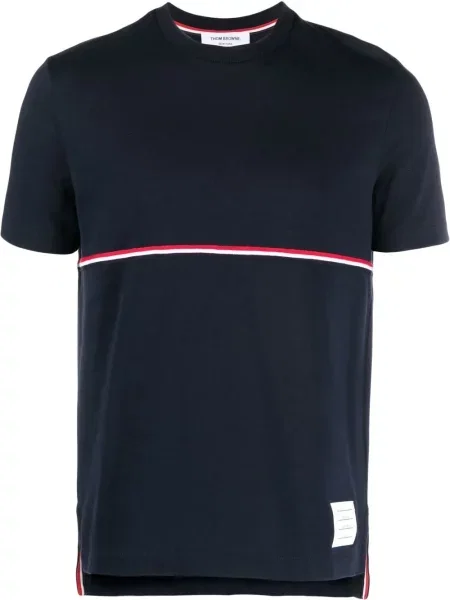 Tricou Thom Browne cu dungi albastru
