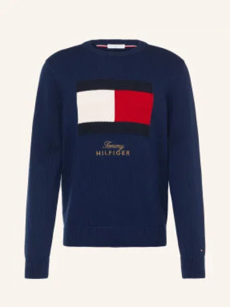 Tommy Hilfiger Svetry tmavě modrá / červená bílá