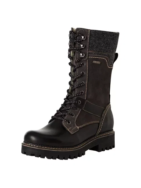 Tamaris Cizme cu șireturi închis / amestecat maro