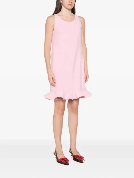 Rochie mini Moschino fără mâneci cu volane roz