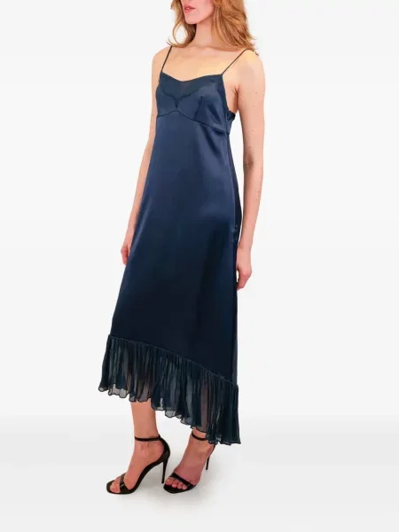 Rochie midi Azeeza din șifon până la genunchi de costum albastru