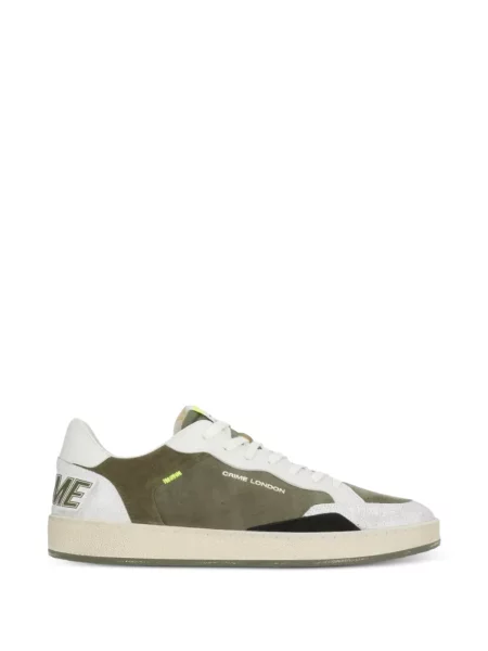 Sneakerși Crime London din piele cu autograf verde