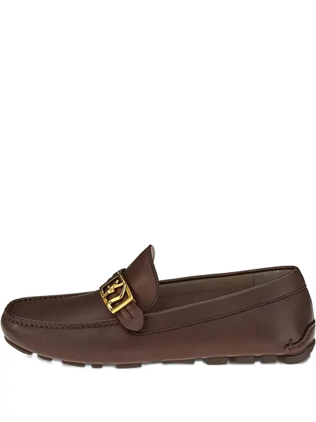 Pantofi loafer Ferragamo din piele cu cataramă maro