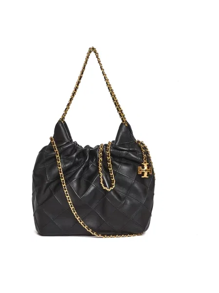 Torebka Tory Burch skórzana z nadrukiem czarna