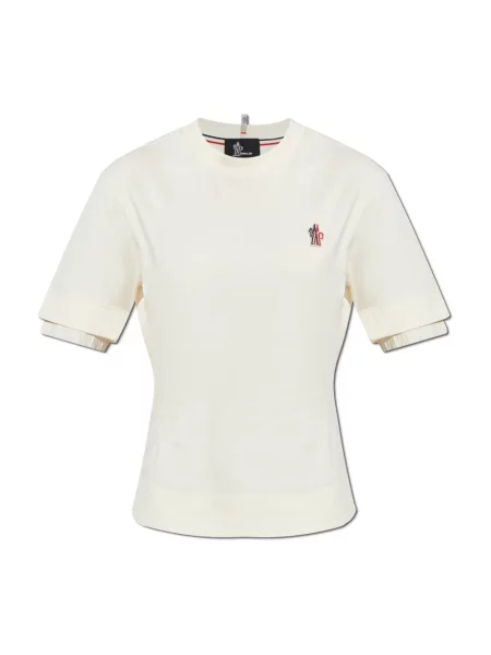 Koszulka Moncler z logo beżowa