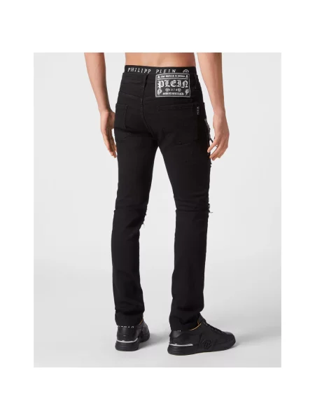 Jeansy straight leg Philipp Plein czarne