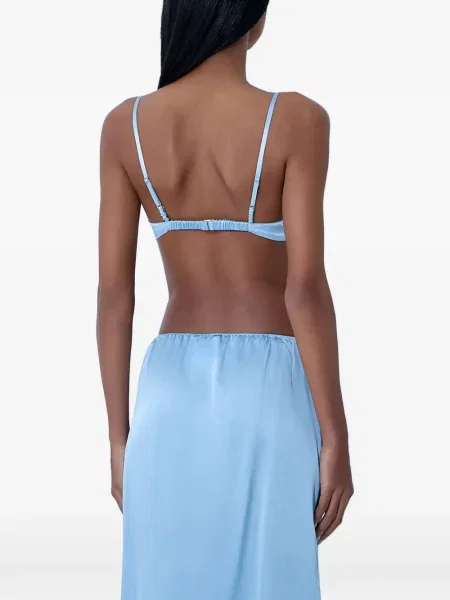 Sutien bralette Prada din satin albastru