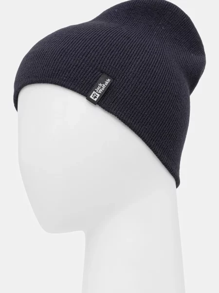 Шапка Jack Wolfskin з товстого трикотажу синій