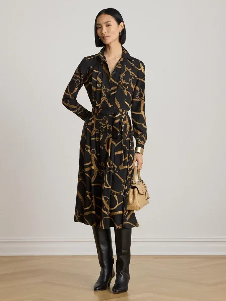 LAUREN RALPH LAUREN Košeľové šaty A-Line Fit čierna