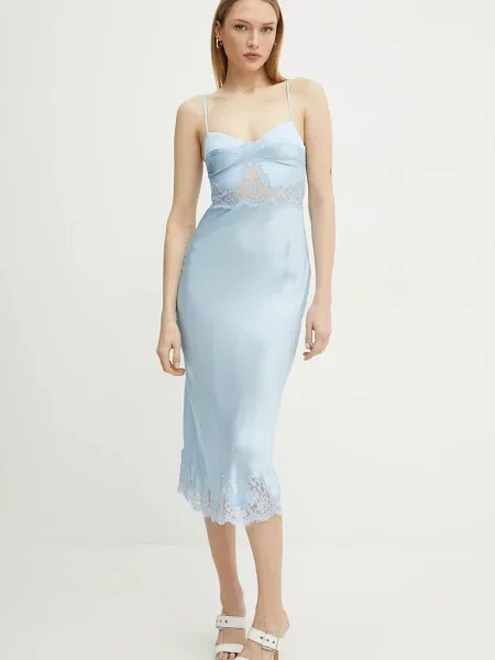 Ermanno Scervino sukienka maxi rozkloszowana niebieski