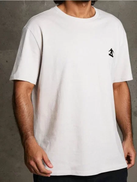 Sinsay koszulka z nadrukiem kremowy