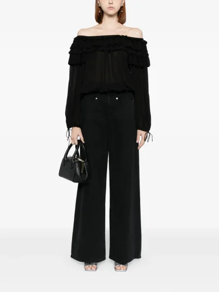 Bluză Cynthia Rowley cu volane negru