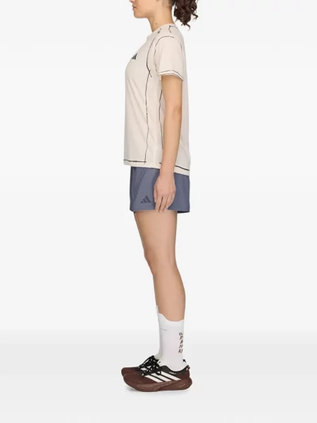Scurt tricou Adidas alergare cu broderie portocaliu