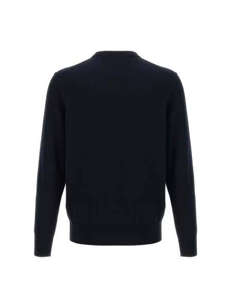 Sweter z dzianiny z okrągłym dekoltem model ‘Kanovano’ Boss Orange niebieski