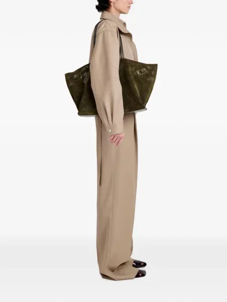 Велурена шопинг чанта Proenza Schouler зелено