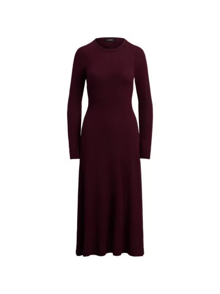 Rochie midi Lauren Ralph Lauren de lână în linie A violet