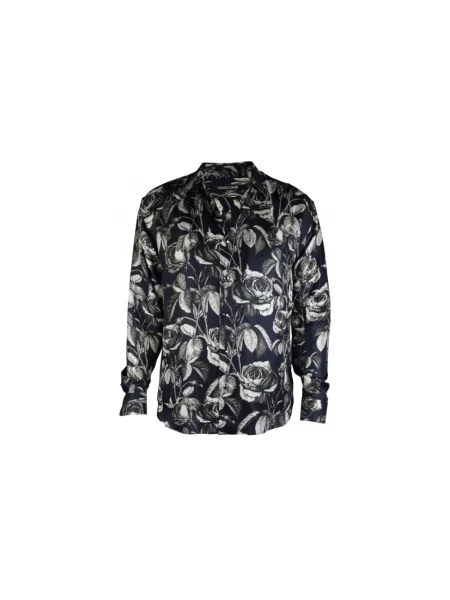 Koszula Roberto Cavalli w kwiatki czarna