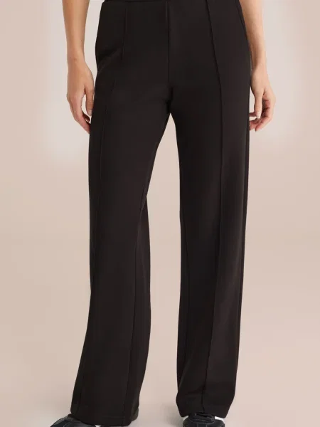 WE Fashion Pantaloni cu dungă negru
