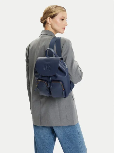 Rucsac Pinko din piele albastru