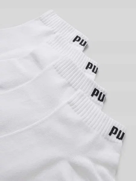 Skarpety do sneakersów z logo w zestaw 4 szt. Puma białe