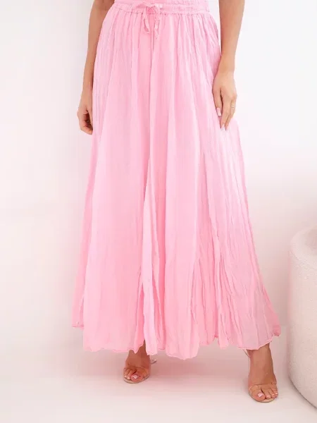 Maxi talie elastică fusta maxi Kesi Włoski roz
