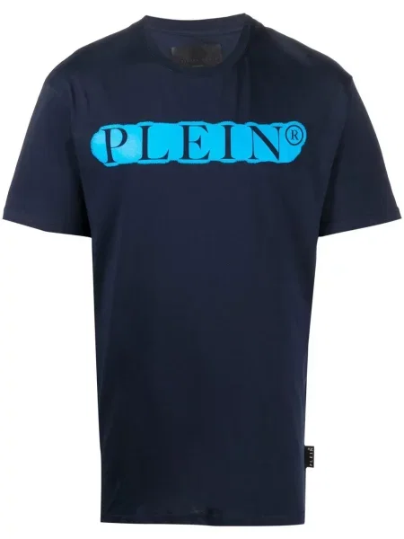 Tricou Philipp Plein cu imagine albastru