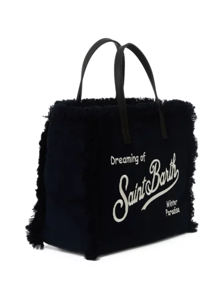 Samt shopper torbica Mc2 Saint Barth na rese plava