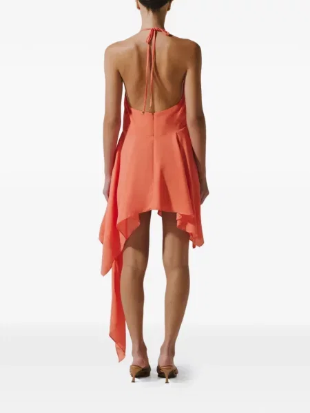 Rochie Baobab asimetrică cu gât halter portocaliu