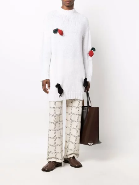 Ilgas megztinis Jw Anderson balta