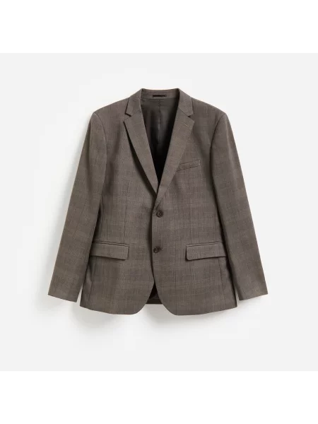 Reserved Kostkovaný blejzr slim fit hnědá