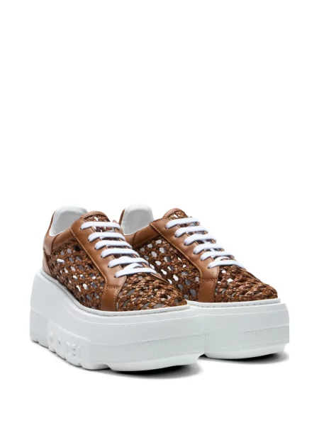 Sneakerși Casadei cu platformă maro