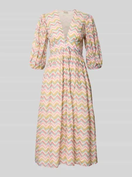 Sukienka koktajlowa we wzór na całej powierzchni z rękawem o dł. Lace & Beads