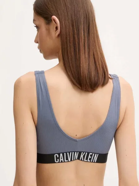 Plavková podprsenka Calvin Klein mírně vyztužený košík modrá