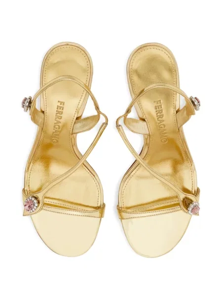 Sandale Ferragamo de cristal auriu