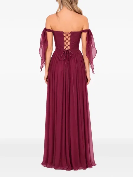 Rochie maxi Roserry cu șireturi din dantelă roșu