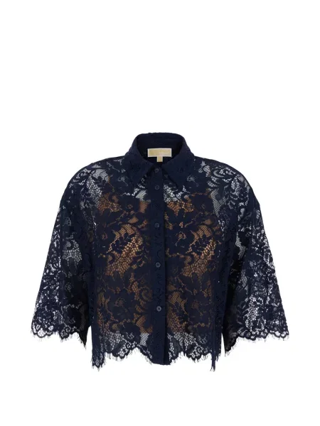 Duża kopertówka Michael Michael Kors koronkowa brązowa