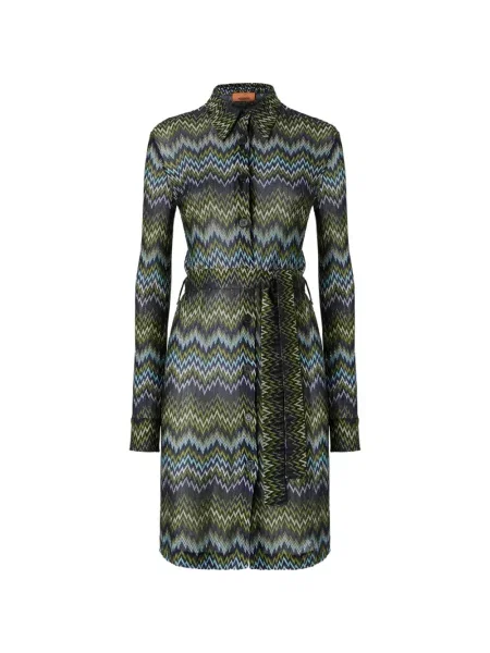 Rochie tip cămașă Missoni verde