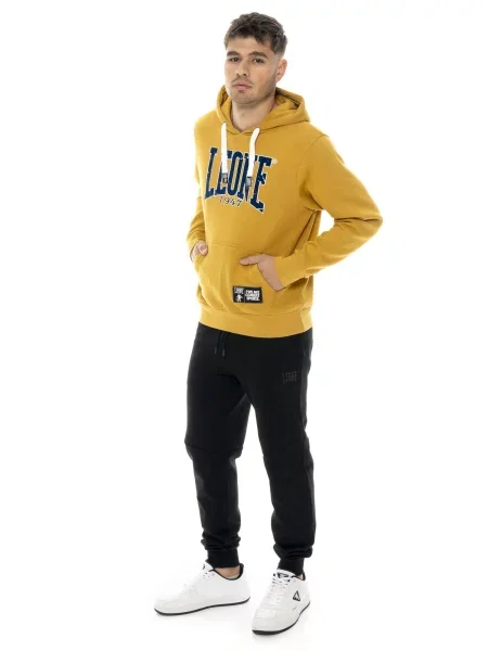 Zimowa bluza z kapturem i nadrukiem w groszki Leone New Era żółta