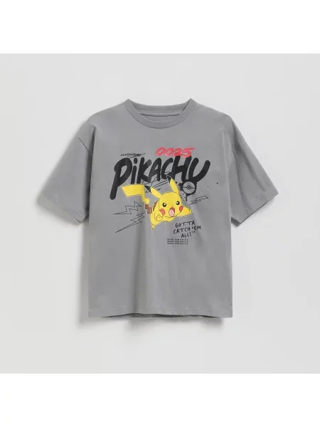 Reserved Tričko s potiskem Pokémon tmavě šedá