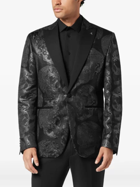 Žakárové sako Philipp Plein černé
