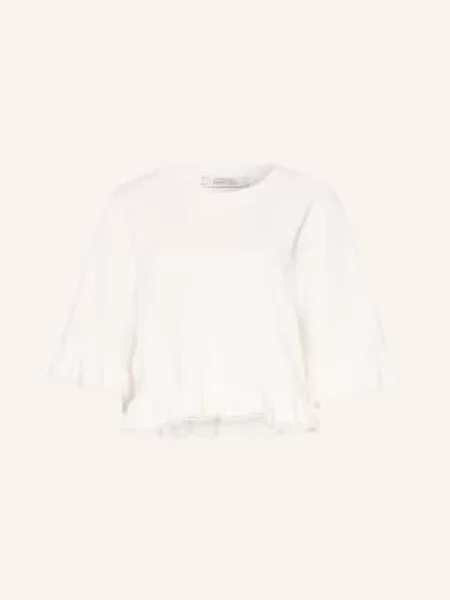 Dorothee Schumacher Bluzka Soft Volume Z Koronką I Rękawami weiss biała