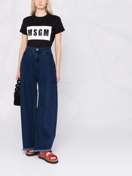 Koszulka Msgm z nadrukiem czarna