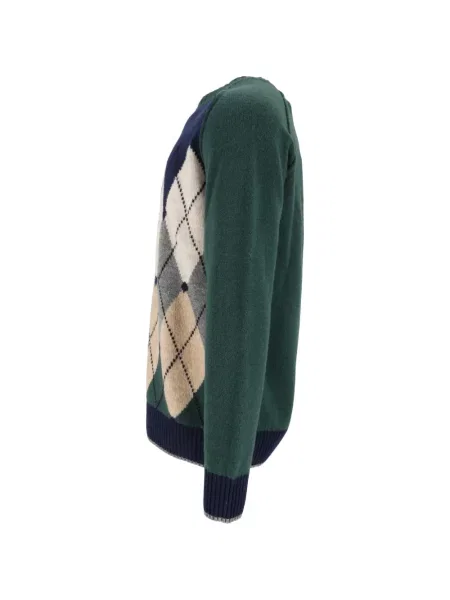 Pulover Ballantyne cu model argyle verde