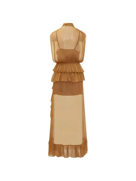 Rochie Actualee cu funde maro