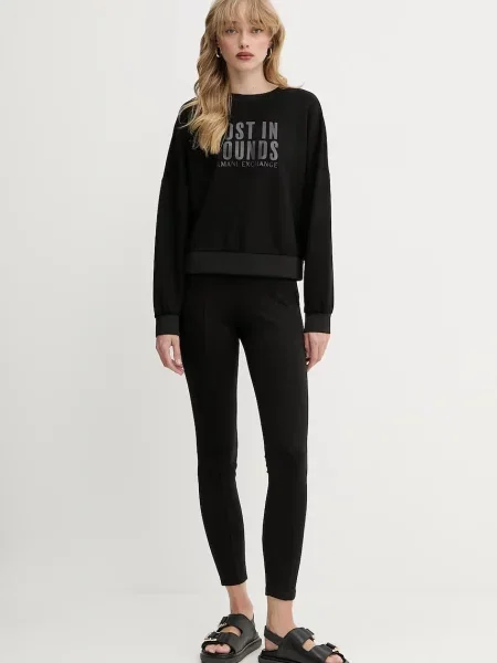 Armani Exchange bluza z nadrukiem czarny