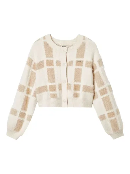 Kardigan Musium Div. w kratkę biały